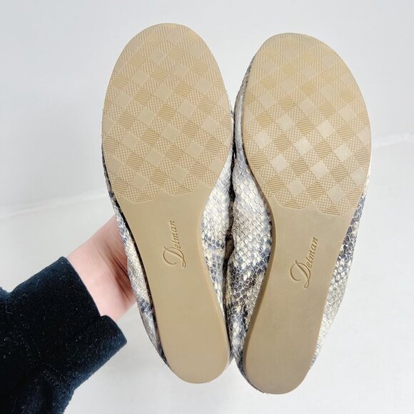 Delman Snakeskin Snake Print Ballet Flats Leather Loafers Women's Size 8.5 - Picture 5 of 7